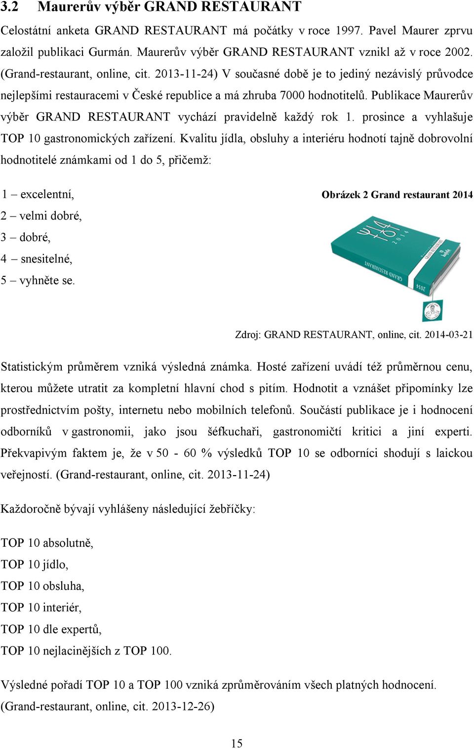 Publikace Maurerův výběr GRAND RESTAURANT vychází pravidelně každý rok 1. prosince a vyhlašuje TOP 10 gastronomických zařízení.