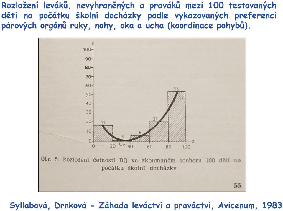 párových orgánů ruky, nohy, oka a ucha (koordinace pohybů).