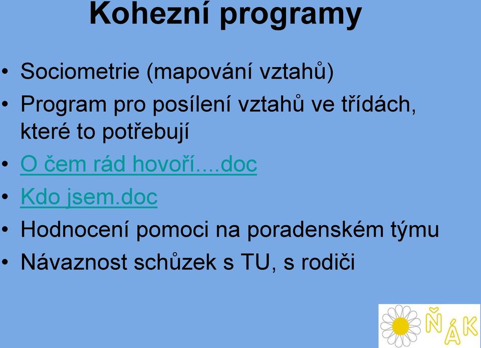 potřebují O čem rád hovoří...doc Kdo jsem.