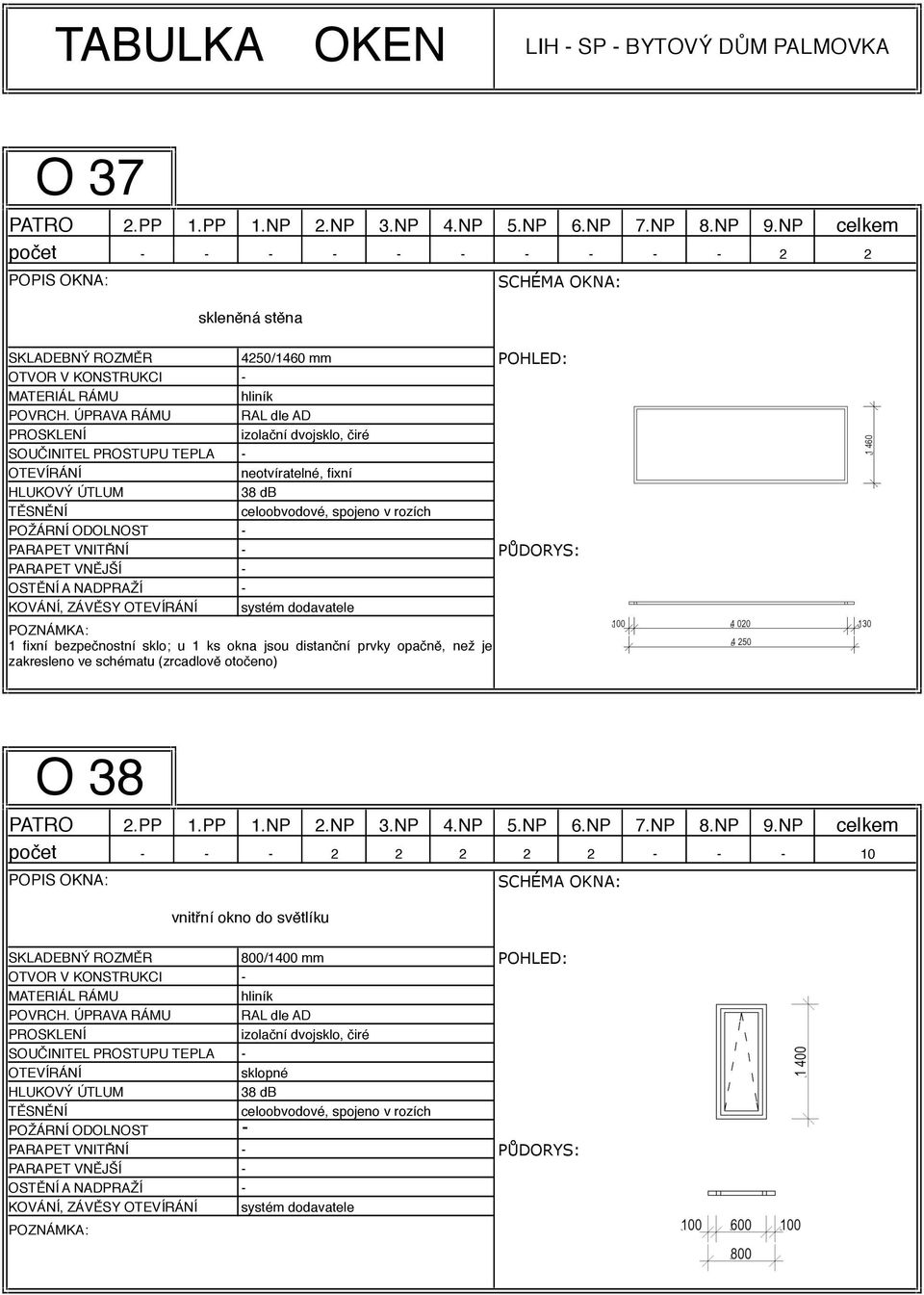 distanční prvky opačně, než je zakresleno ve schématu (zrcadlově otočeno) O 38 počet 2 2 2 2 2 10