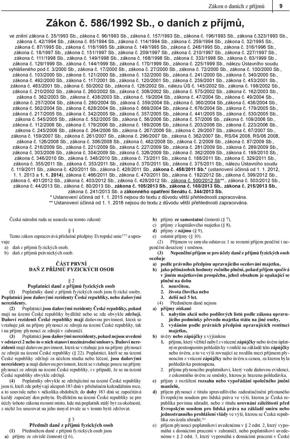 , zákona č. 316/1996 Sb., zákona č. 18/1997 Sb., zákona č. 151/1997 Sb., zákona č. 209/1997 Sb., zákona č. 210/1997 Sb., zákona č. 227/1997 Sb., zákona č. 111/1998 Sb., zákona č. 149/1998 Sb.