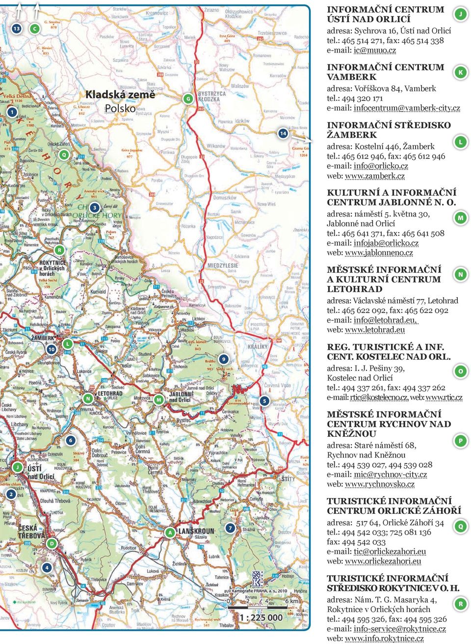 cz q 14 Informační středisko Žamberk adresa: Kostelní 446, Žamberk tel.: 465 612 946, fax: 465 612 946 e-mail: info@orlicko.cz web: www.zamberk.cz l r 3 Kulturní a informační centrum Jablonné n. O.