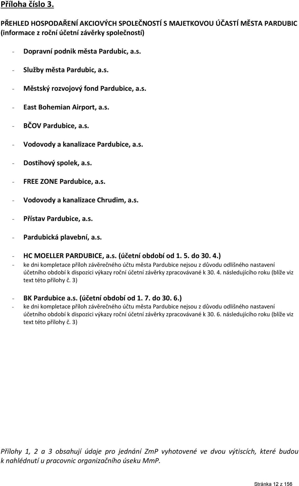 s. - Přístav Pardubice, a.s. - Pardubická plavební, a.s. - HC MOELLER PARDUBICE, a.s. (účetní období od 1. 5. do 30. 4.