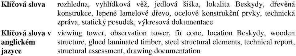 výkresová dokumentace viewing tower, observation tower, fir cone, location Beskydy, wooden structure,