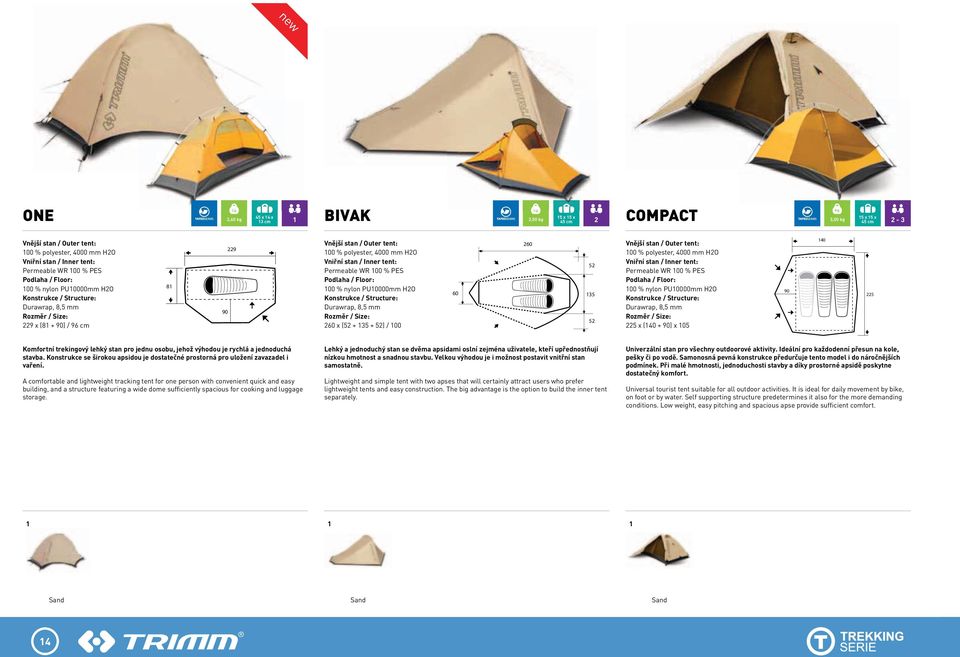 Podlaha / Floor: 00 % nylon PU0000mm HO Konstrukce / Structure: Durawrap, 8,5 mm 60 x (5 + 5 + 5) / 00 60 60 5 5 5 Vnější stan / Outer tent: 00 % polyester, 4000 mm HO Vniřní stan / Inner tent: