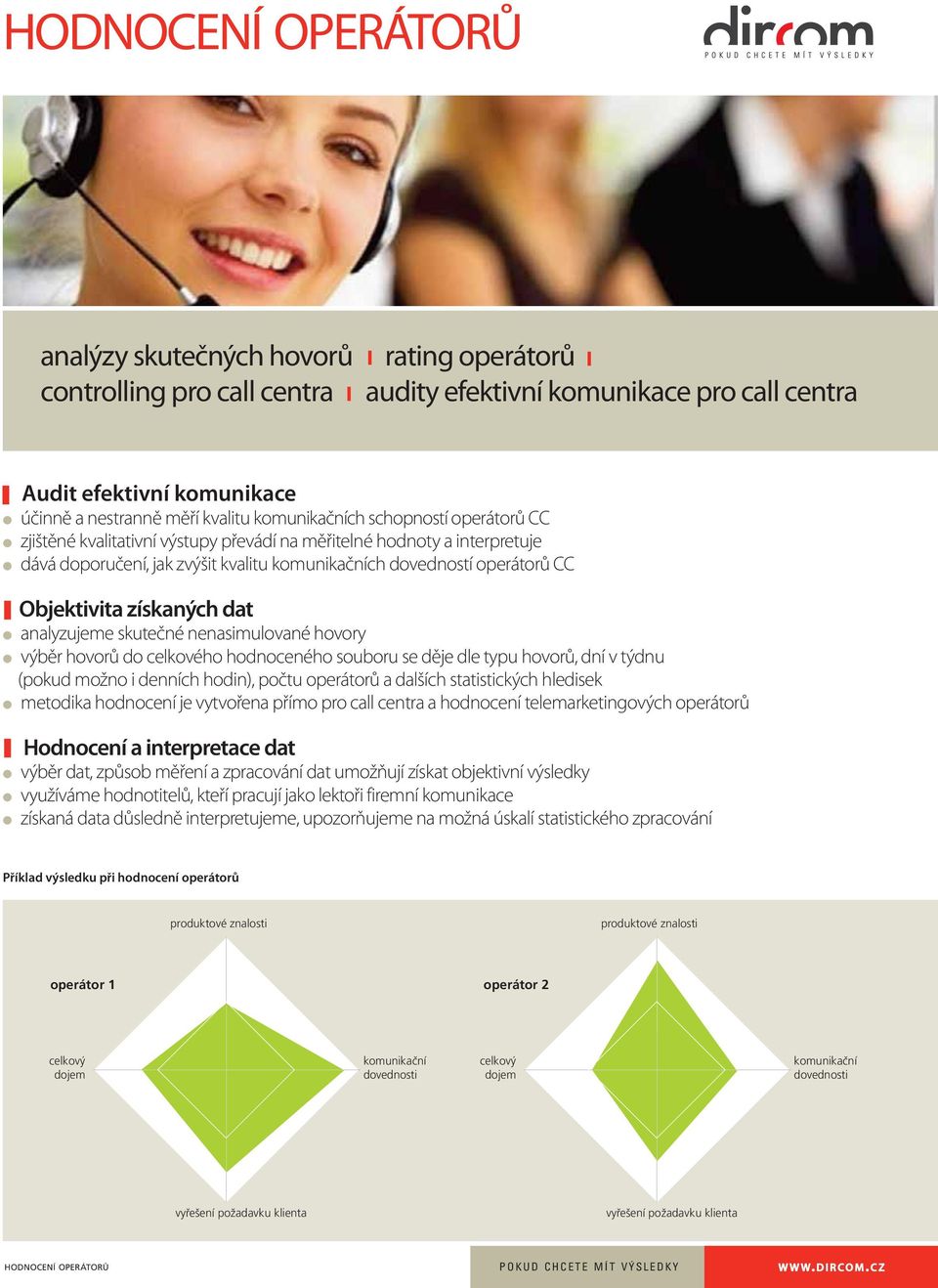 získaných dat analyzujeme skutečné nenasimulované hovory výběr hovorů do celkového hodnoceného souboru se děje dle typu hovorů, dní v týdnu (pokud možno i denních hodin), počtu operátorů a dalších