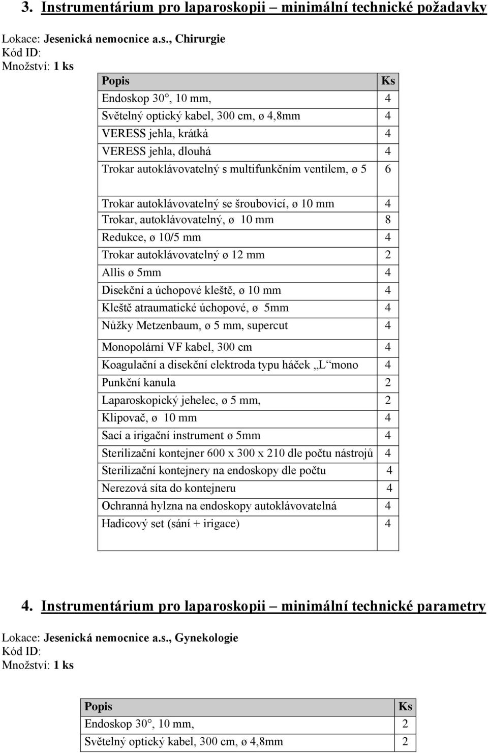 opii minimální technické požadavky Lokace: Jese