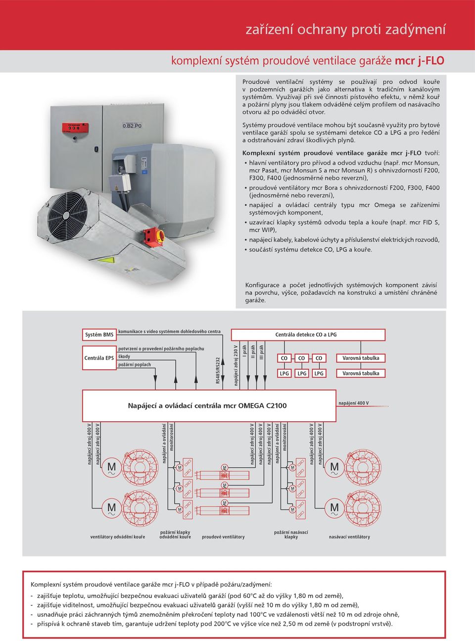 Systémy proudové ventilace mohou být současně využity pro bytové ventilace garáží spolu se systémami detekce CO a LPG a pro ředění a odstraňování zdraví škodlivých plynů.