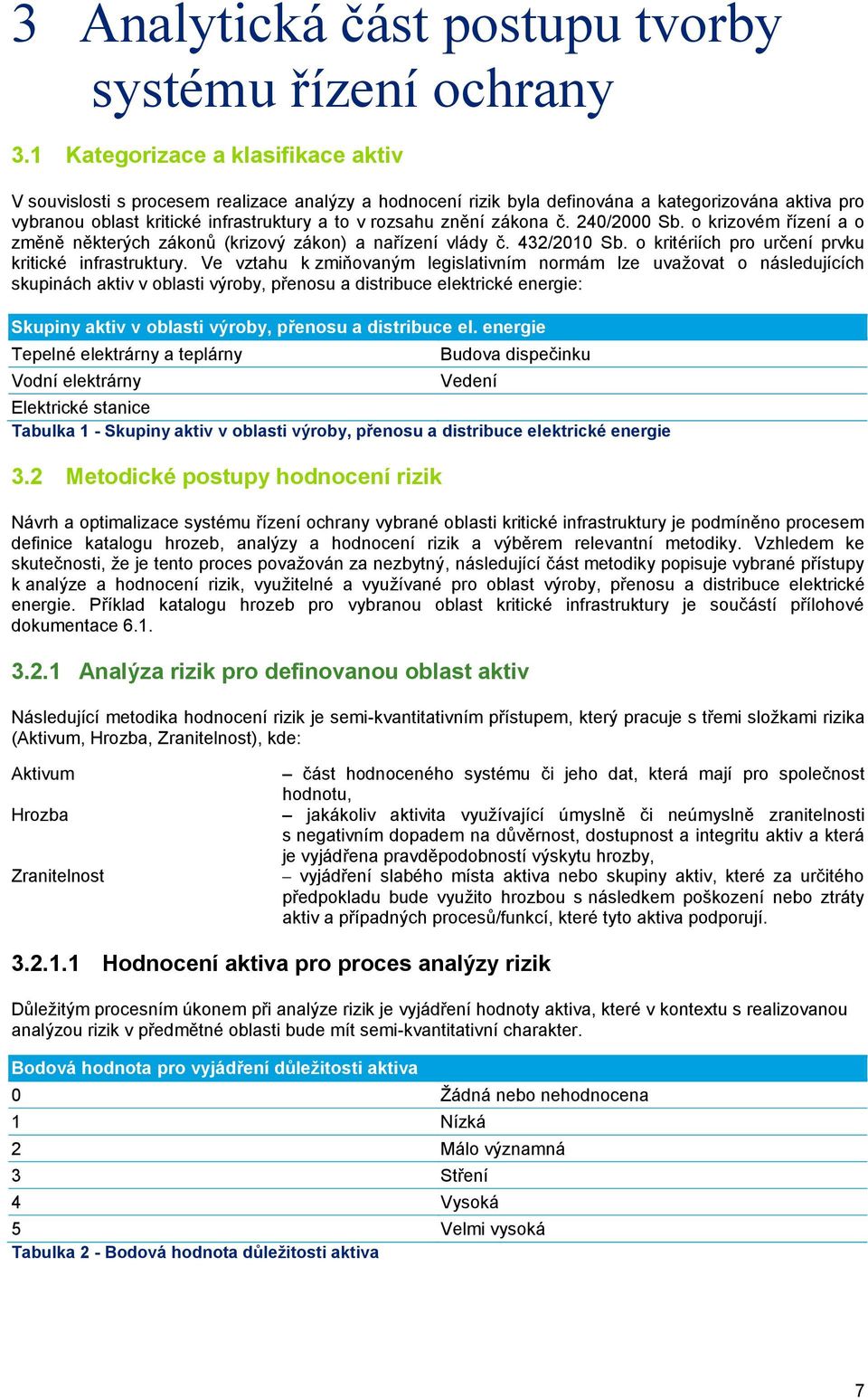 znění zákona č. 240/2000 Sb. o krizovém řízení a o změně některých zákonů (krizový zákon) a nařízení vlády č. 432/2010 Sb. o kritériích pro určení prvku kritické infrastruktury.