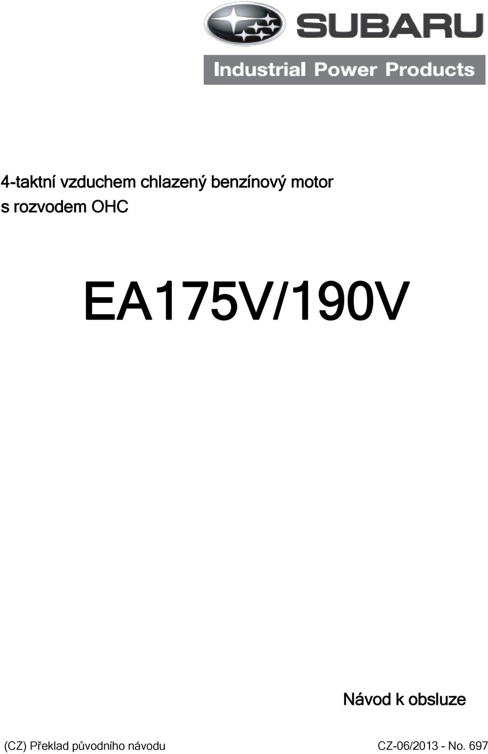 EA175V/190V Návod k obsluze (CZ)