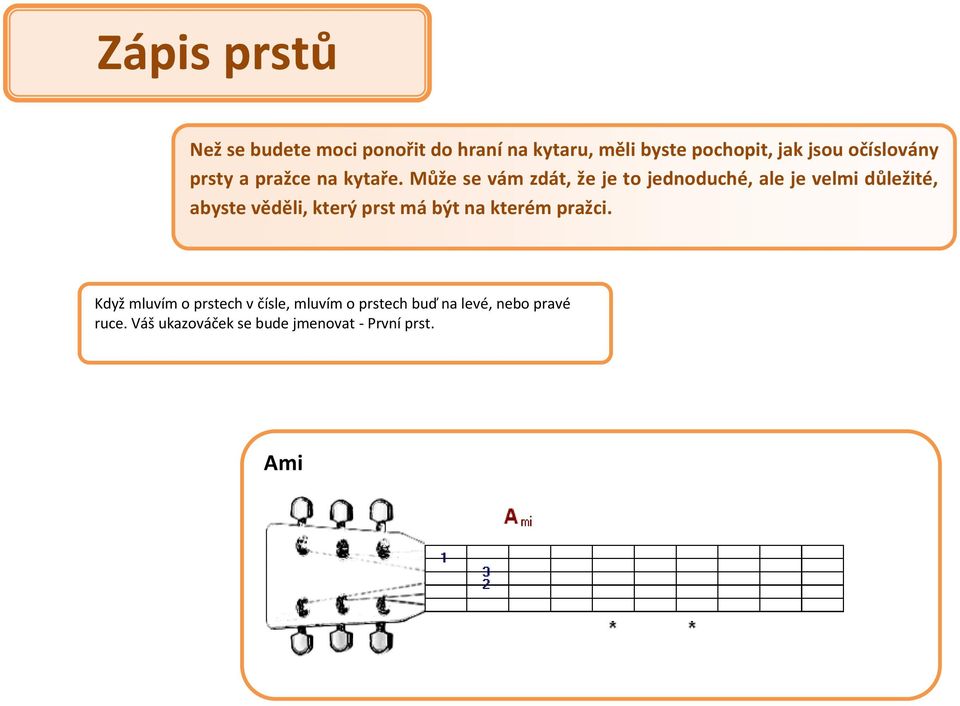 Může se vám zdát, že je to jednoduché, ale je velmi důležité, abyste věděli, který prst má