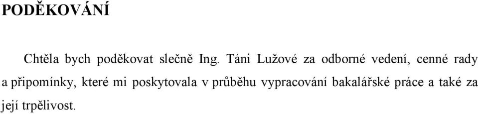 připomínky, které mi poskytovala v průběhu