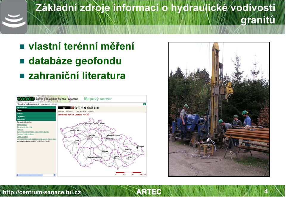 měření databáze geofondu zahraniční