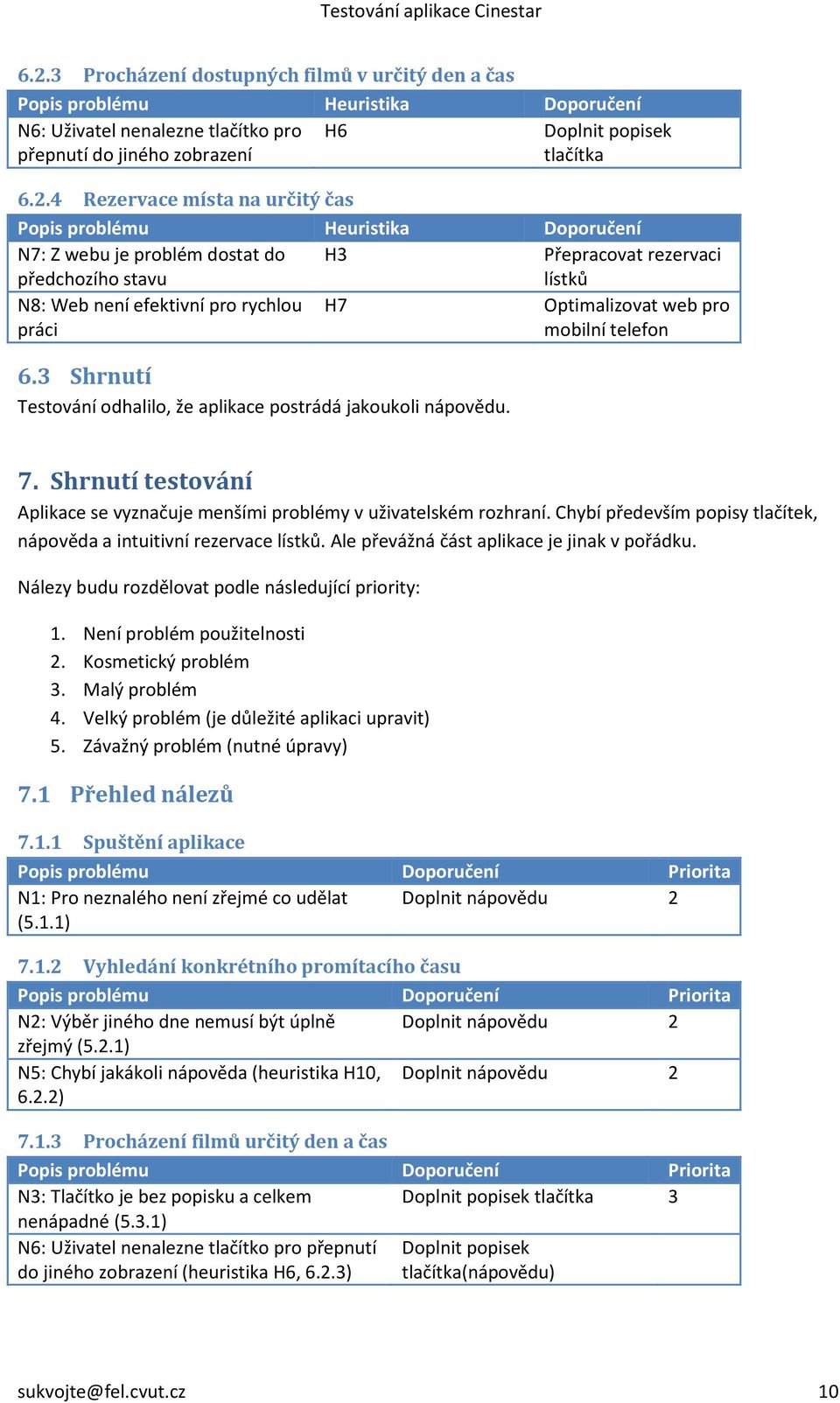 web pro mobilní telefon 6.3 Shrnutí Testování odhalilo, že aplikace postrádá jakoukoli nápovědu. 7. Shrnutí testování Aplikace se vyznačuje menšími problémy v uživatelském rozhraní.