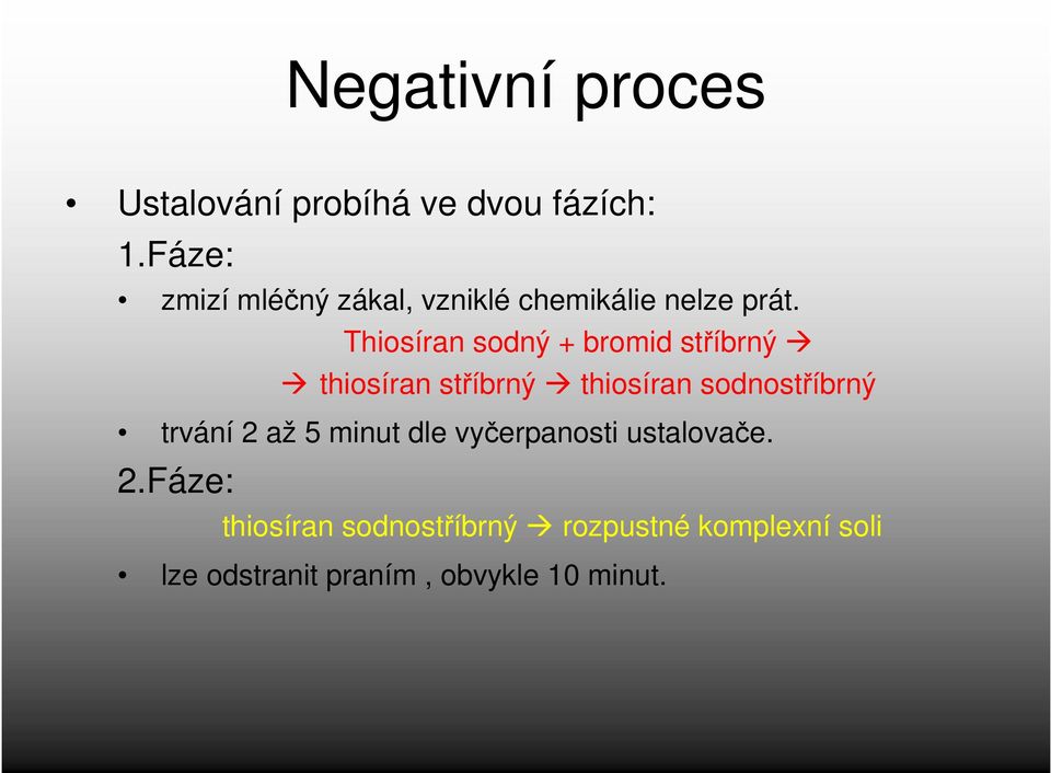 Thiosíran sodný + bromid stříbrný thiosíran stříbrný thiosíran sodnostříbrný trvání