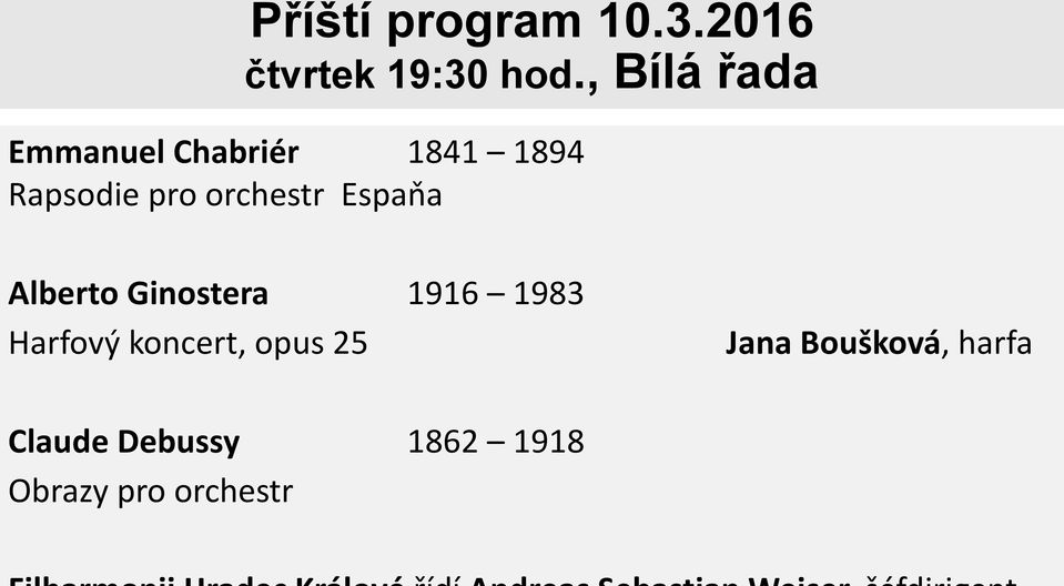 orchestr Espaňa Alberto Ginostera 1916 1983 Harfový
