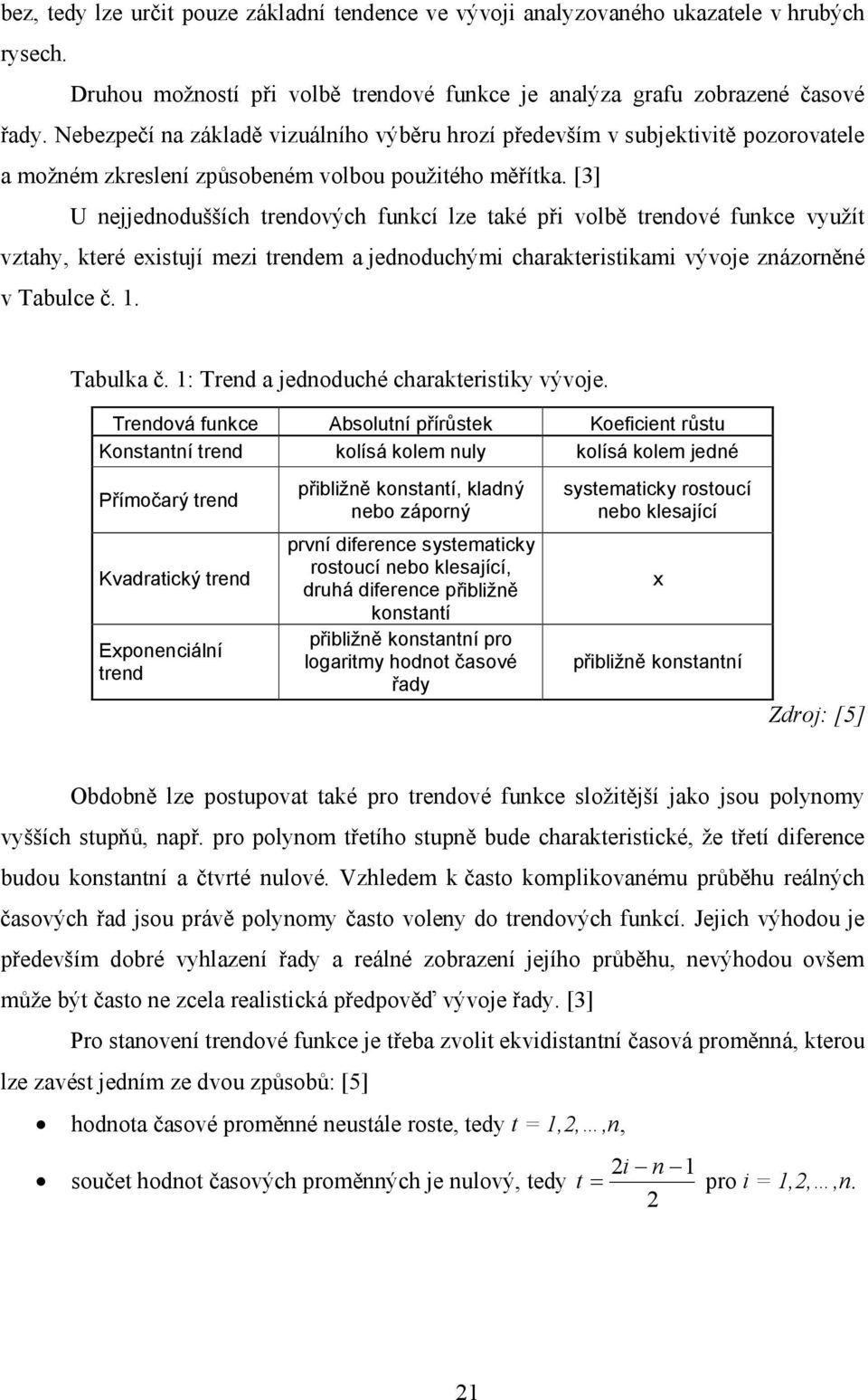 [3] U ejjedodušších redových fukcí lze ké př volbě redové fukce využí vzhy, keré exsují mez redem jedoduchým chrkerskm vývoje zázorěé v Tbulce č.. Tbulk č. : Tred jedoduché chrkersky vývoje.