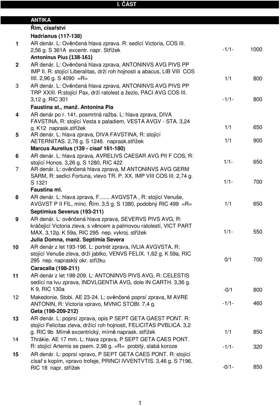 S 4090 =R= 1/1 800 3 AR denár. L: Ověnčená hlava zprava, ANTONINVS AVG PIVS PP TRP XXIII. R:stojící Pax, drží ratolest a žezlo, PACI AVG COS III. 3,12 g. RIC 301-1/1-800 Faustina st., manž.