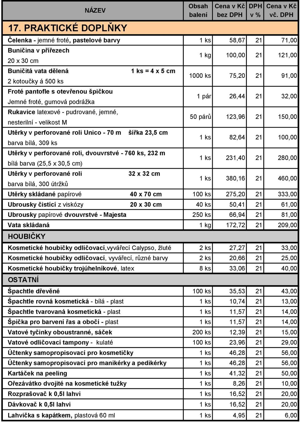 barva bílá, 309 ks Utěrky v perforované roli, dvouvrstvé - 760 ks, 232 m bílá barva (25,5 x 30,5 cm) Utěrky v perforované roli 32 x 32 cm barva bílá, 300 útržků 50 párů 123,96 82,64 231,40 380,16