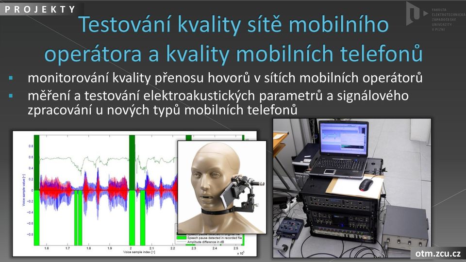 testování elektroakustických parametrů a