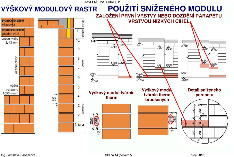 tvárnic therm Výškový modul tvárnic therm broušených Detail