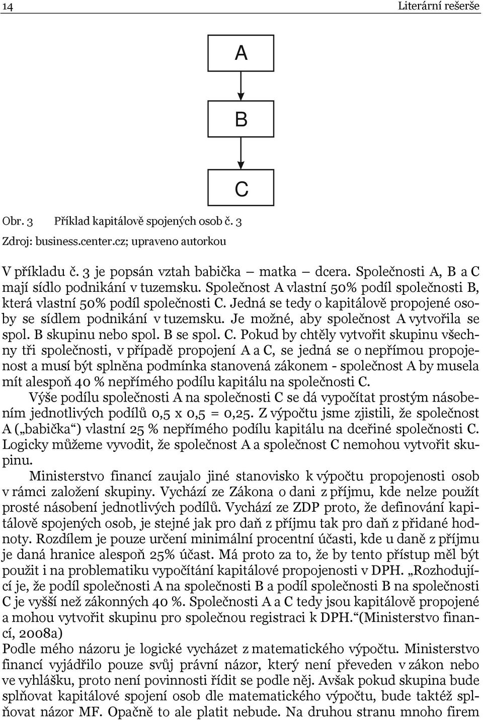 Jedná se tedy o kapitálově propojené osoby se sídlem podnikání v tuzemsku. Je možné, aby společnost A vytvořila se spol. B skupinu nebo spol. B se spol. C.