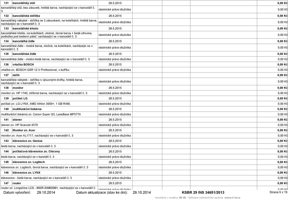 3 133 kancelářské křeslo kancelářské křešlo, na kolečkách, otočné, černá barva + šedá síťovina, podložka pod bederní páteř, nacházející se v kanceláři č.