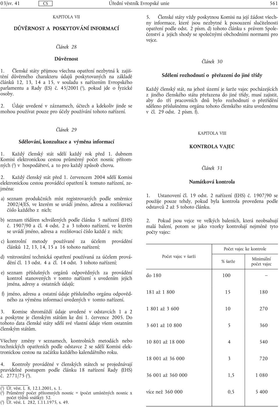 45/2001 ( 1 ), pokud jde o fyzické osoby. 2. Údaje uvedené v záznamech, účtech a kdekoliv jinde se mohou používat pouze pro účely používání tohoto nařízení. 5.