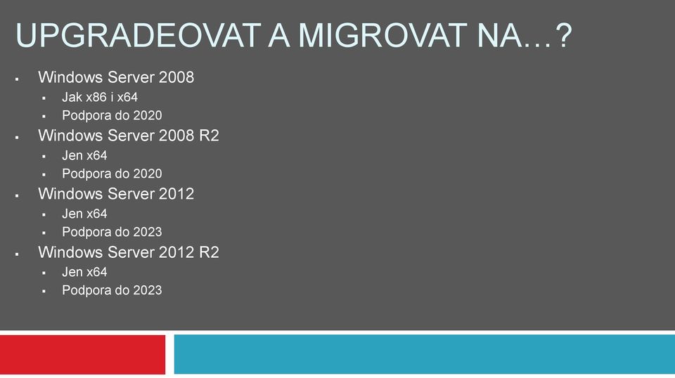 Windows Server 2008 R2 Jen x64 Podpora do 2020