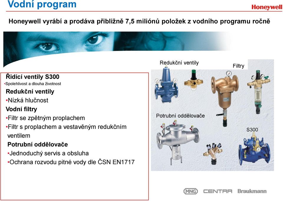 hlučnost Vodní filtry Filtr se zpětným proplachem Filtr s proplachem a vestavěným redukčním ventilem