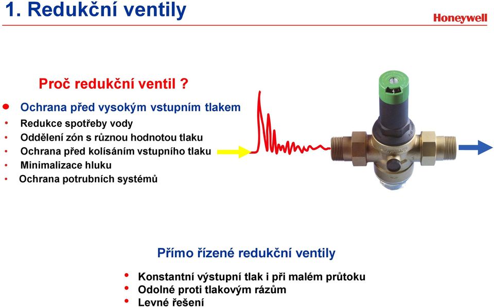 hodnotou tlaku Ochrana před kolísáním vstupního tlaku Minimalizace hluku Ochrana