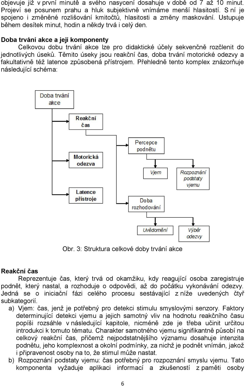 Doba rvání akce a její komponeny Celkovou dobu rvání akce lze pro didakické účely sekvenčně rozčleni do jednolivých úseků.