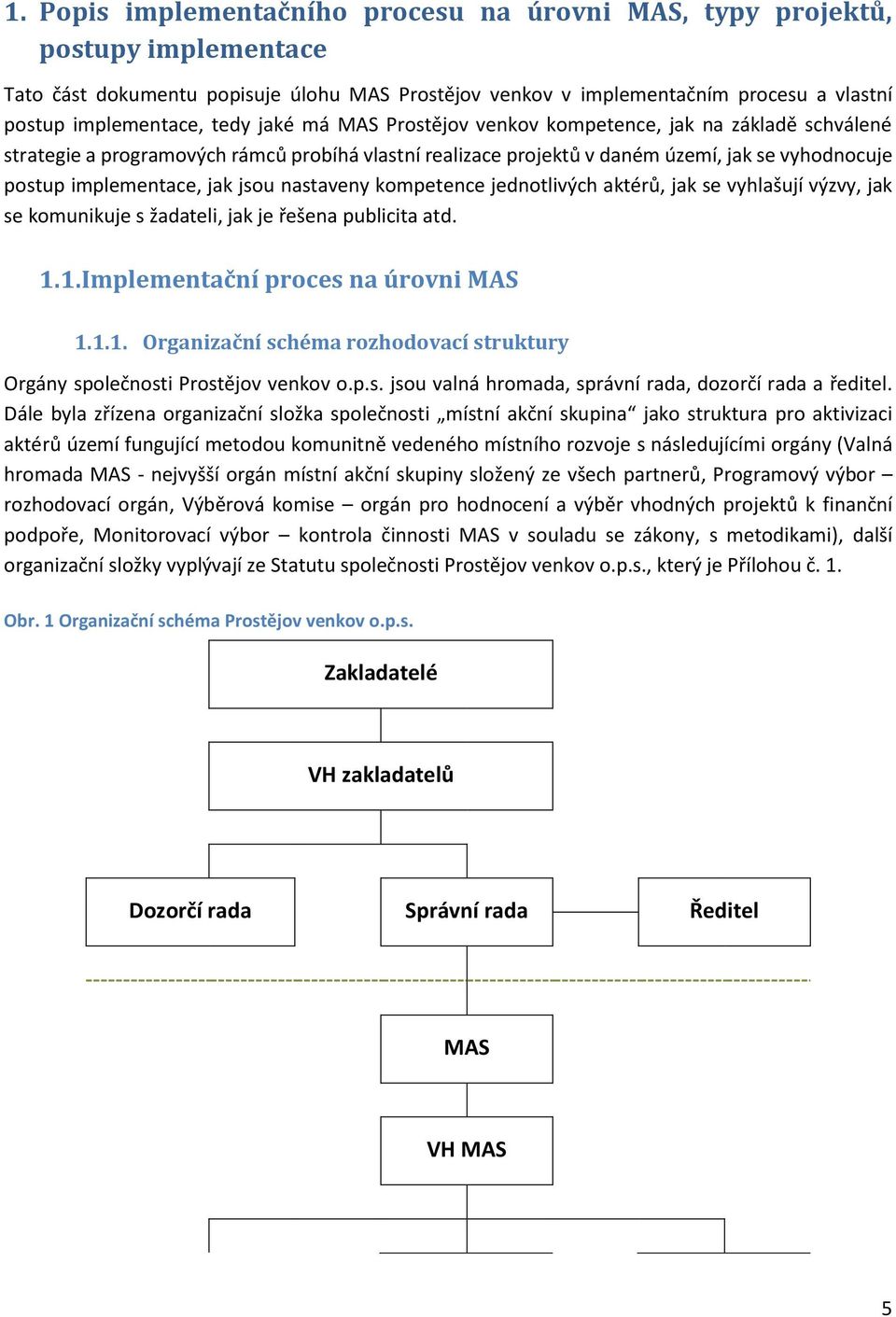 jedntlivých aktérů, jak se vyhlašují výzvy, jak se kmunikuje s žadateli, jak je řešena publicita atd. 1.1. Implementační prces na úrvni MAS 1.1.1. Organizační schéma rzhdvací struktury Orgány splečnsti Prstějv venkv.