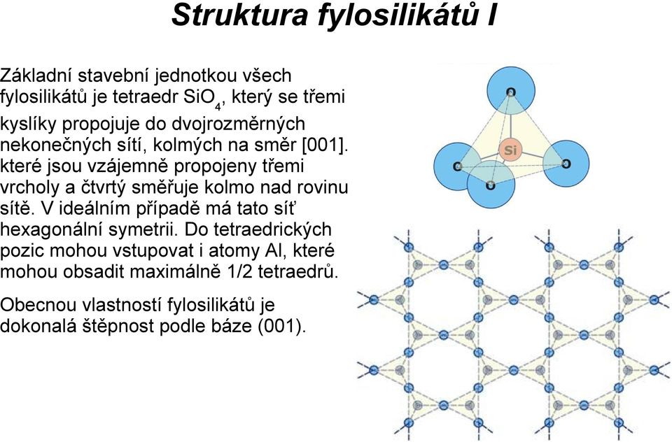 které jsou vzájemně propojeny třemi vrcholy a čtvrtý směřuje kolmo nad rovinu sítě.