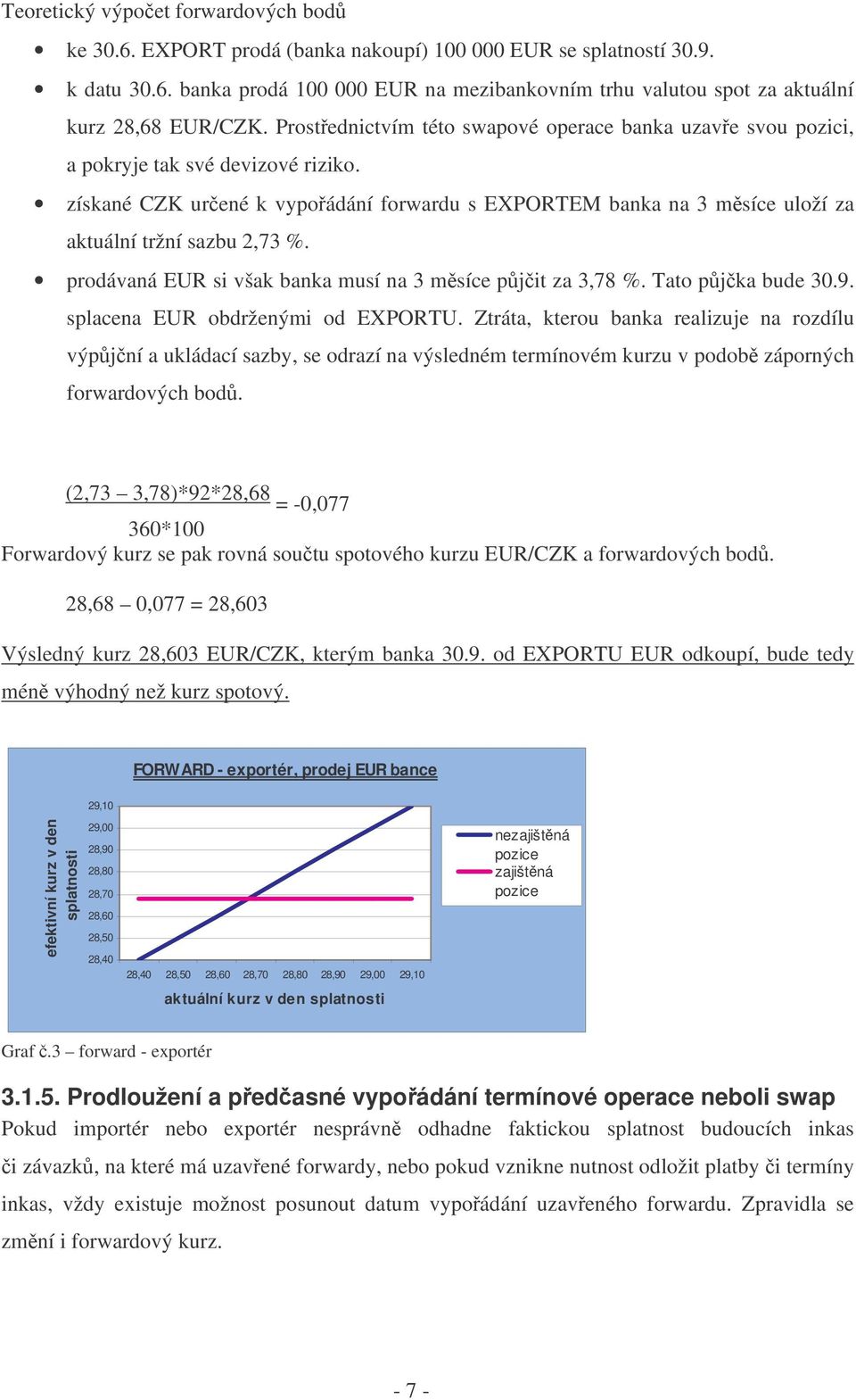 prodávaná EUR si však banka musí na 3 msíce pjit za 3,78 %. Tato pjka bude 30.9. splacena EUR obdrženými od EXPORTU.