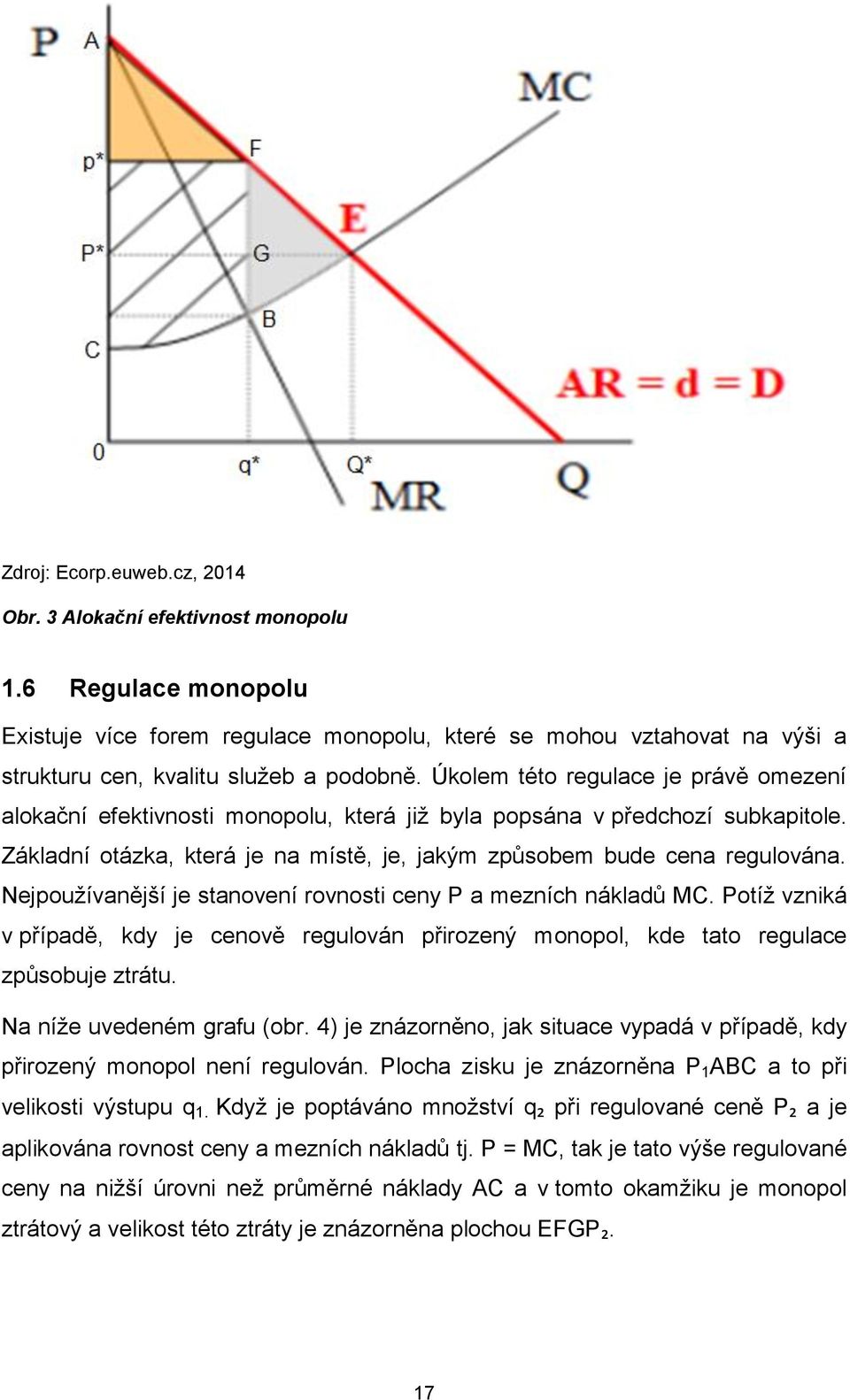 Úkolem této regulace je právě omezení alokační efektivnosti monopolu, která již byla popsána v předchozí subkapitole. Základní otázka, která je na místě, je, jakým způsobem bude cena regulována.