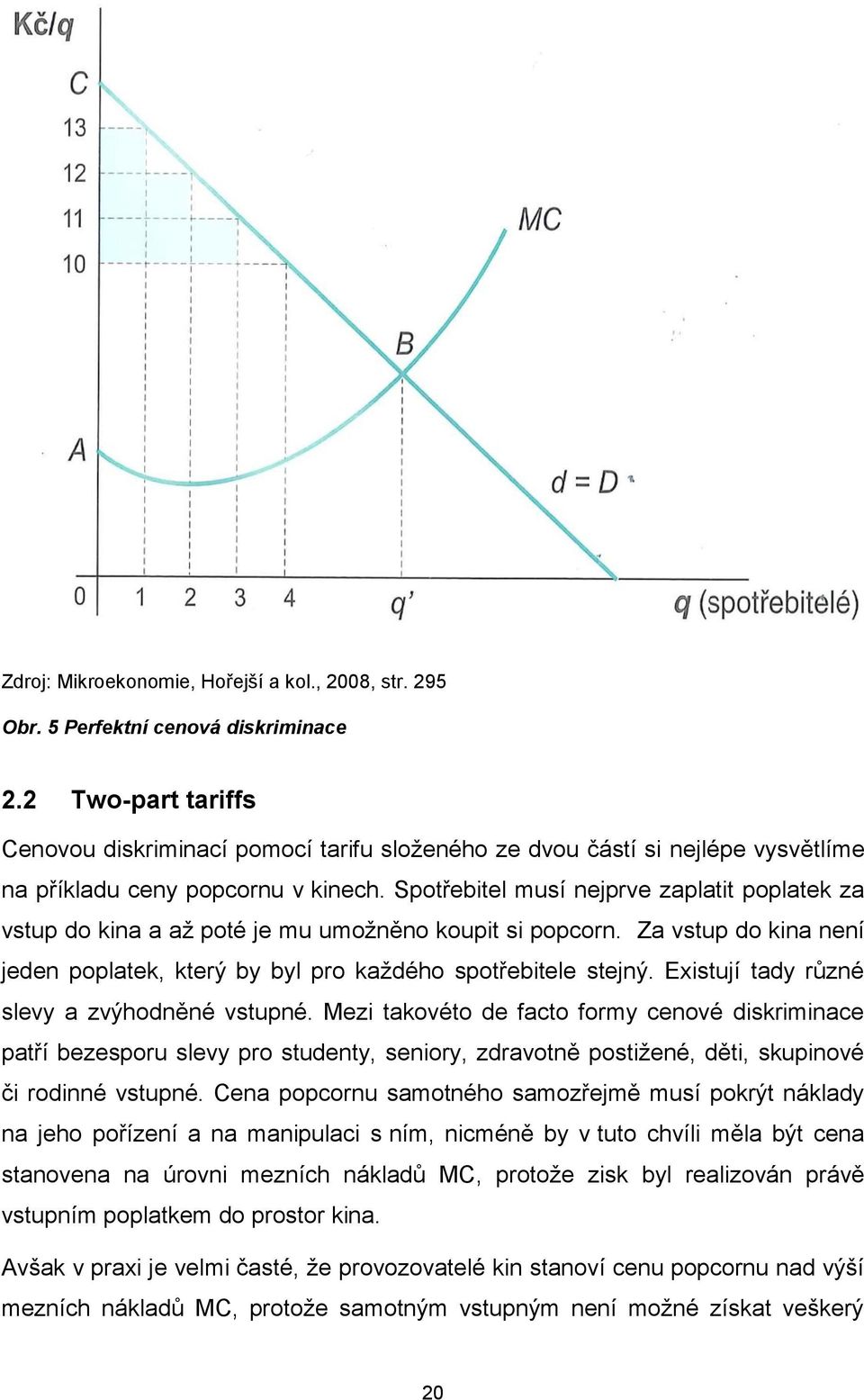 Spotřebitel musí nejprve zaplatit poplatek za vstup do kina a až poté je mu umožněno koupit si popcorn. Za vstup do kina není jeden poplatek, který by byl pro každého spotřebitele stejný.