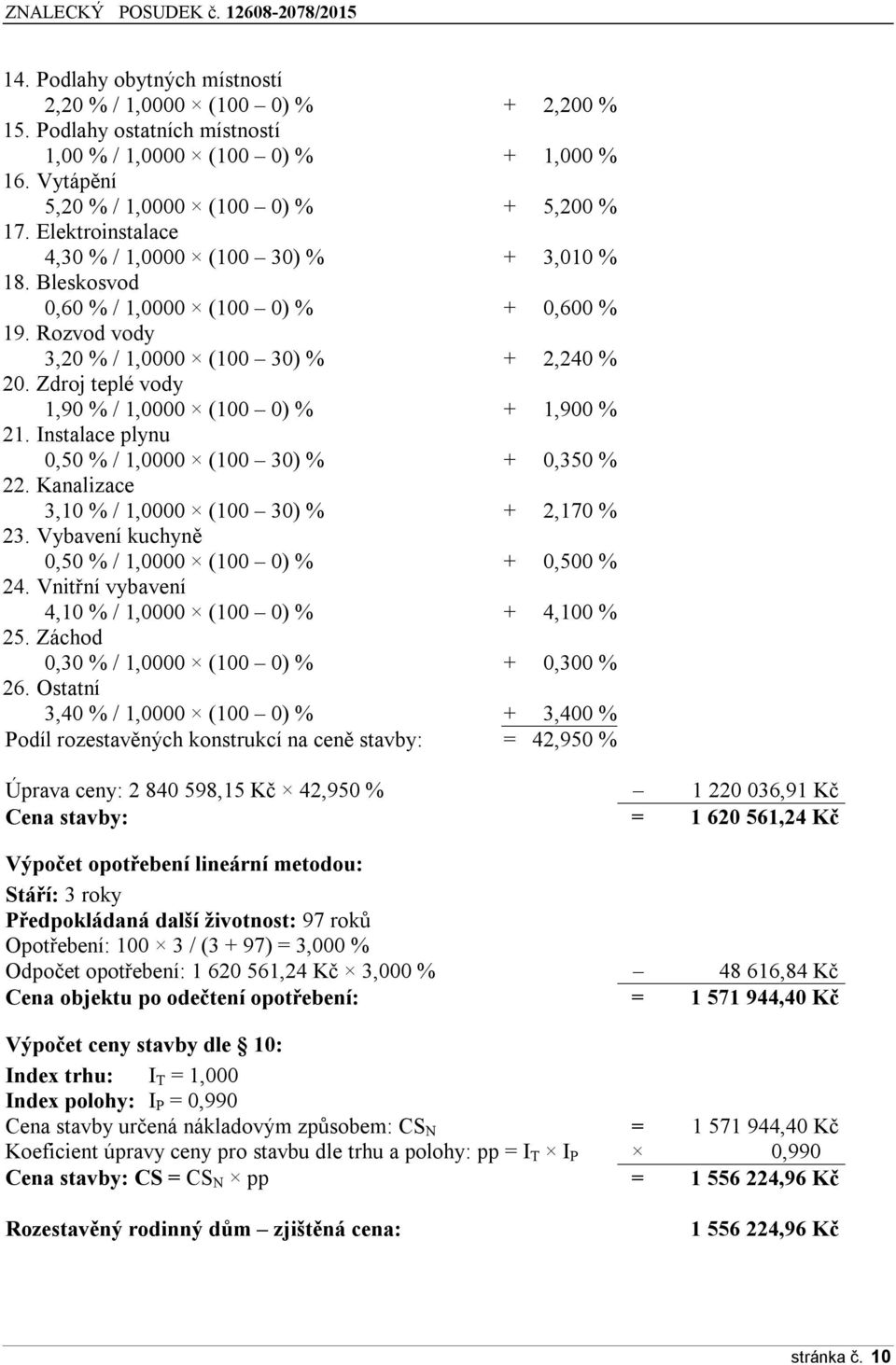 Zdroj teplé vody 1,ř0 % / 1,0000 (100 0) % + 1,ř00 % 21. Instalace plynu 0,50 % / 1,0000 (100 30) % + 0,350 % 22. Kanalizace 3,10 % / 1,0000 (100 30) % + 2,170 % 23.