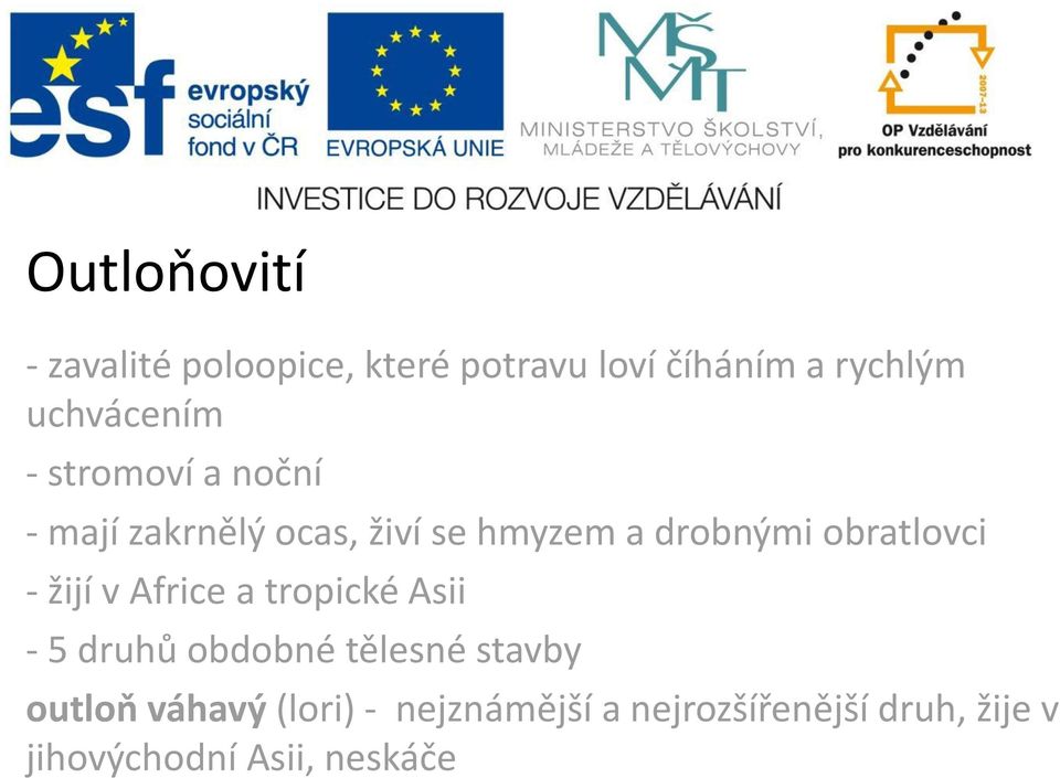 obratlovci - žijí v Africe a tropické Asii - 5 druhů obdobné tělesné stavby