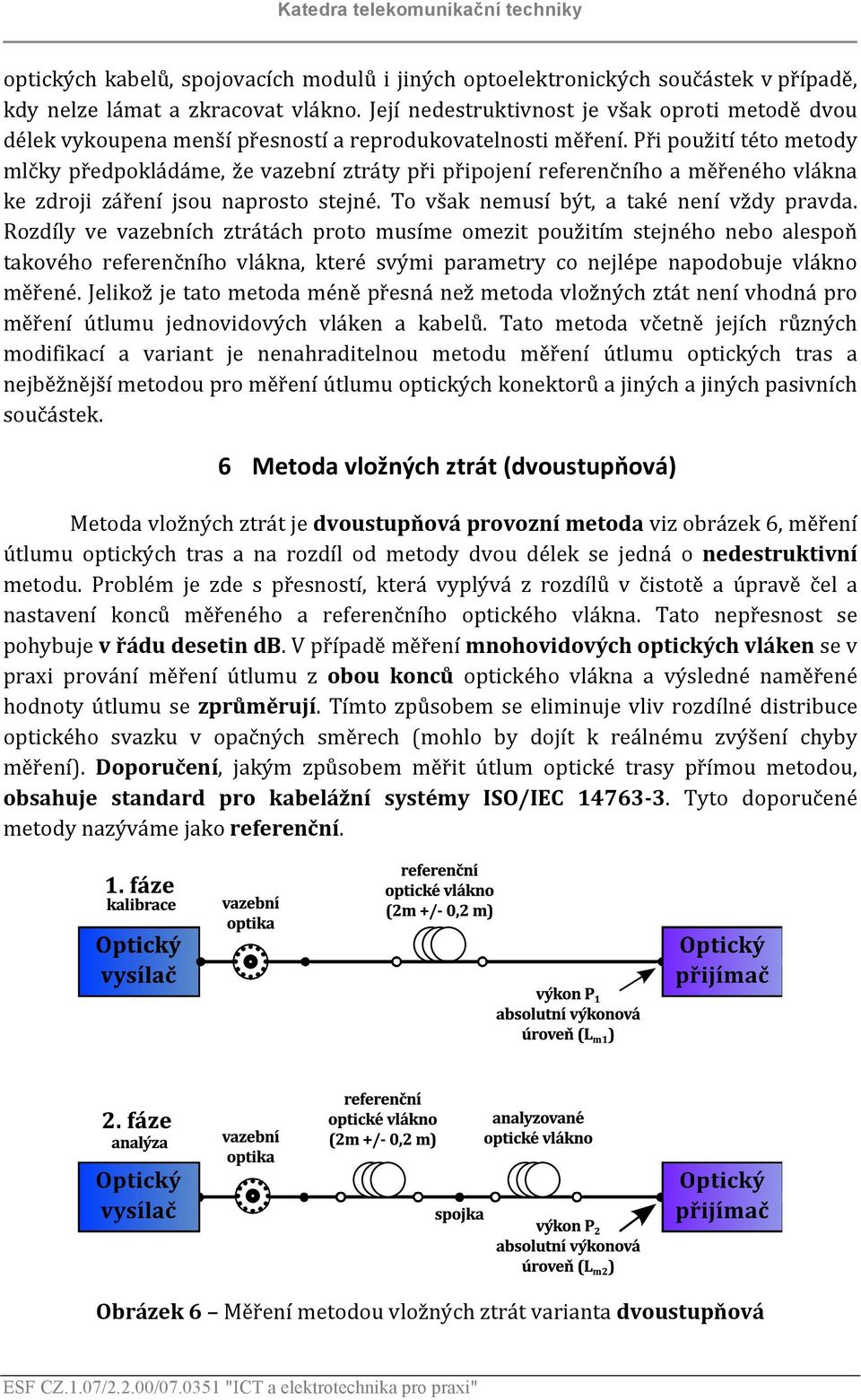 Při použití této metody mlčky předpokládáme, že vazební ztráty při připojení referenčního a měřeného vlákna ke zdroji záření jsou naprosto stejné. To však nemusí být, a také není vždy pravda.