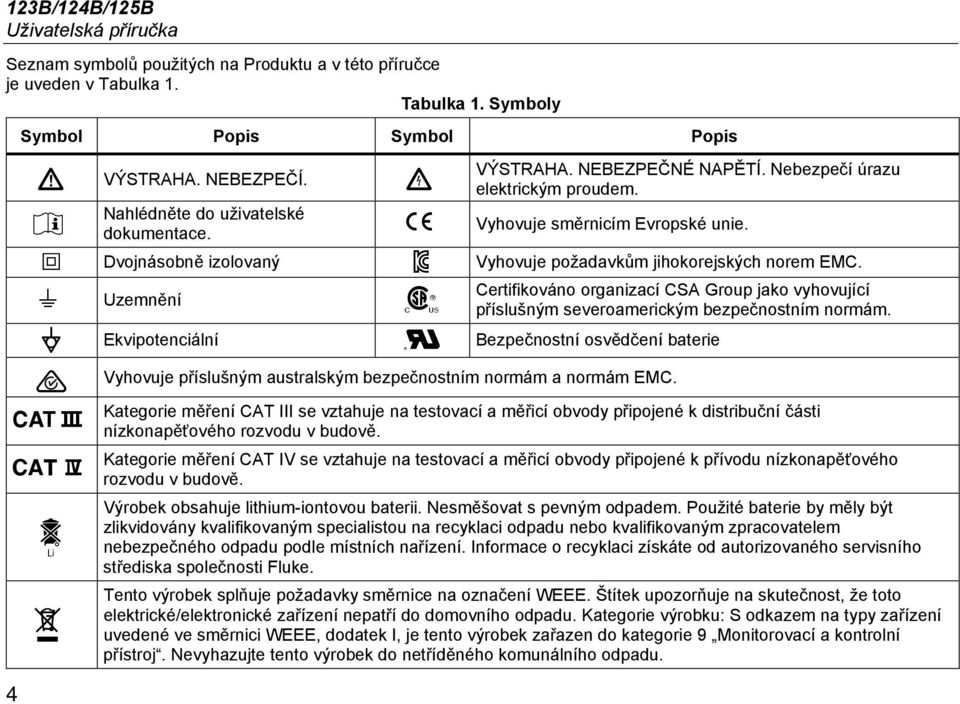 T Dvojnásobně izolovaný Ã Vyhovuje požadavkům jihokorejských norem EMC. Uzemnění ) Certifikováno organizací CSA Group jako vyhovující příslušným severoamerickým bezpečnostním normám.