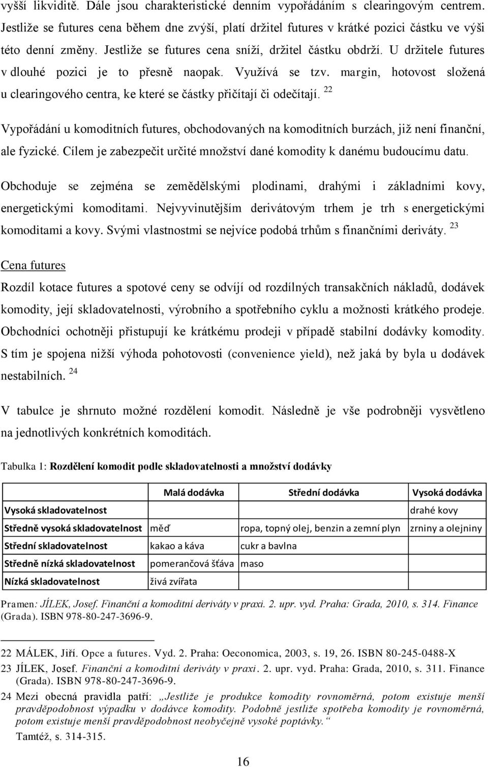 margin, hotovost složená u clearingového centra, ke které se částky přičítají či odečítají. 22 Vypořádání u komoditních futures, obchodovaných na komoditních burzách, již není finanční, ale fyzické.