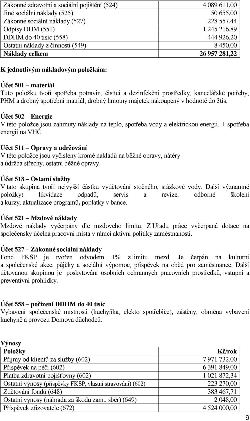 prostředky, kancelářské potřeby, PHM a drobný spotřební matriál, drobný hmotný majetek nakoupený v hodnotě do 3tis.