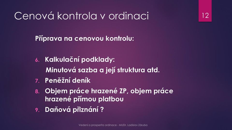 Kalkulační podklady: Minutová sazba a její struktura