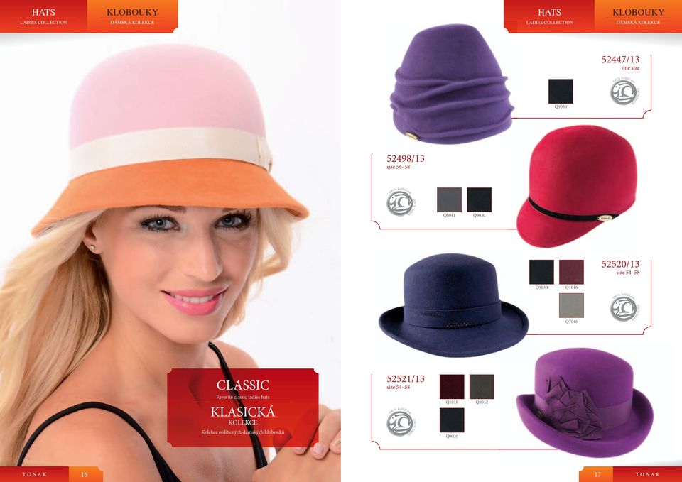 classic ladies hats KLASICKÁ KOLEKCE 52521/13 size