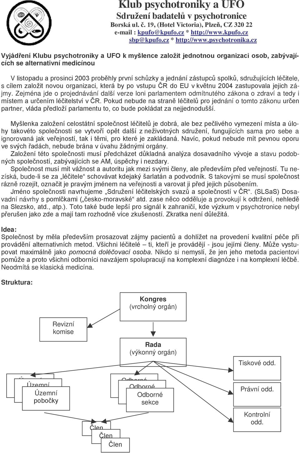 spolků, sdružujících léčitele, s cílem založit novou organizaci, která by po vstupu ČR do EU v květnu 2004 zastupovala jejich zájmy.