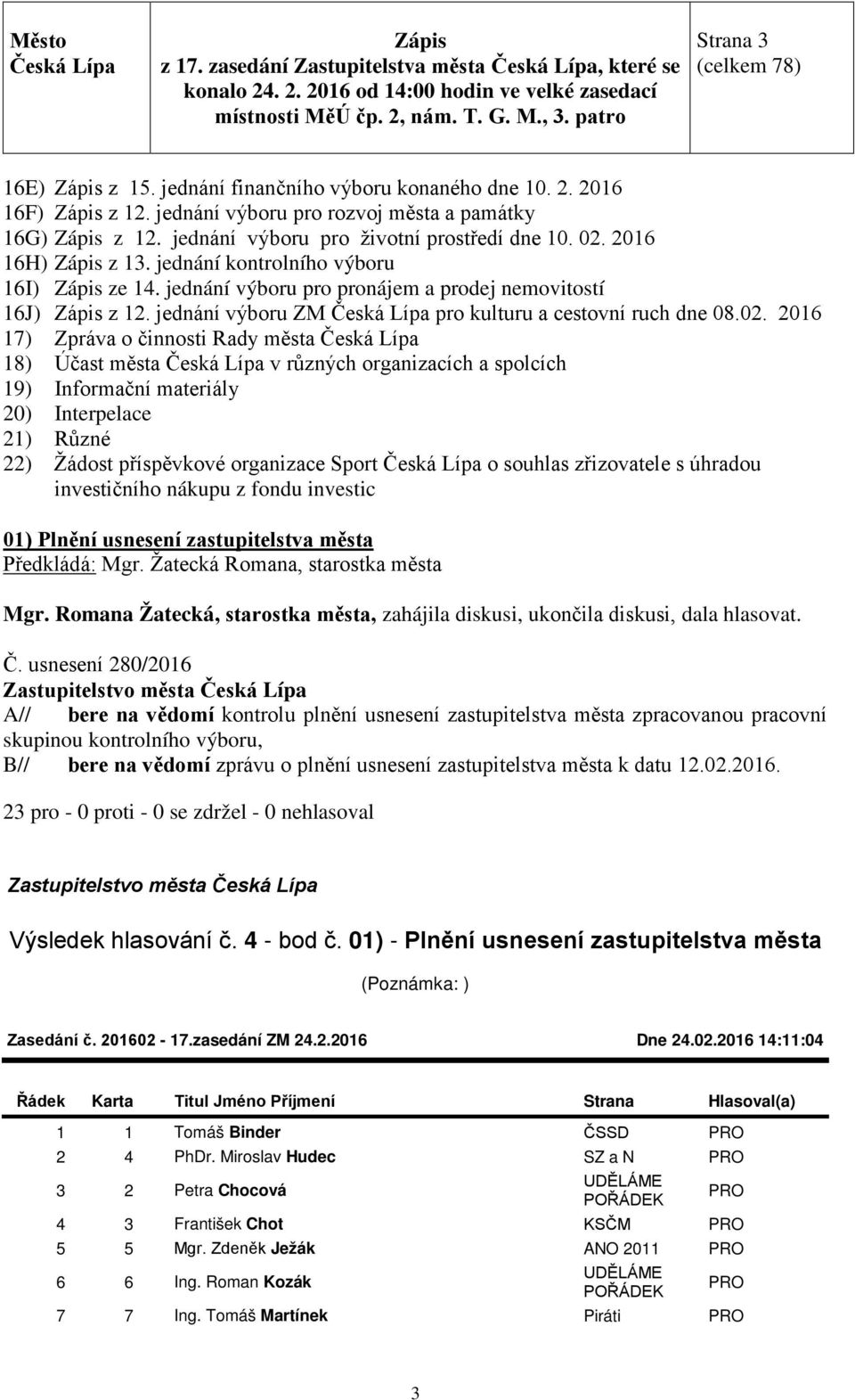 jednání výboru ZM pro kulturu a cestovní ruch dne 08.02.