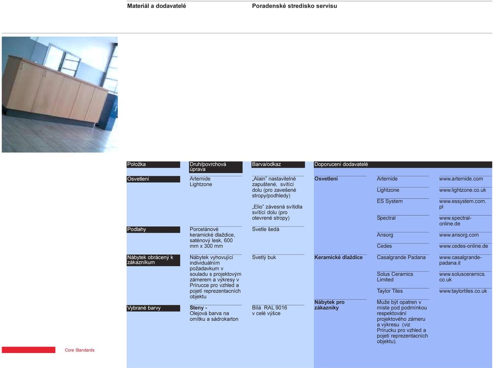 ansorg com www cedes-online de Nábytek obrácený k zákazníkum Olejová barva na omítku a sádrokarton Svetlý buk v celé výšce Keramické dlaždice Nábytek pro zákazníky Casalgrande Padana Solus Ceramics