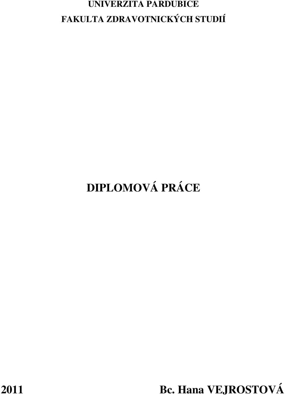 STUDIÍ DIPLOMOVÁ PRÁCE