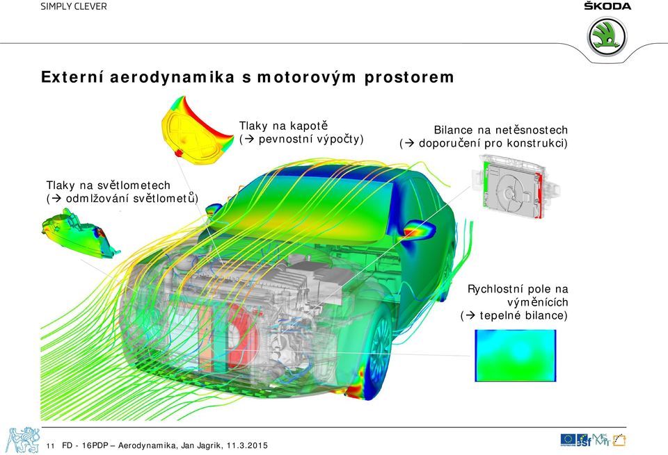 doporučení pro konstrukci) Tlaky na světlometech (à